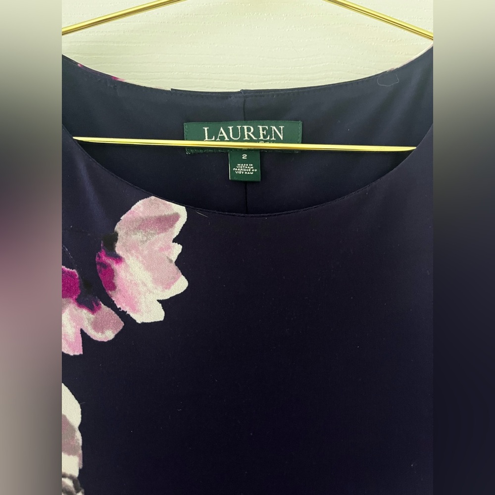 Ralph Lauren Floral Cold Shoulder‎ Dress | Size 2 | Bell Sleeves Cocktail - Picture 5 of 8